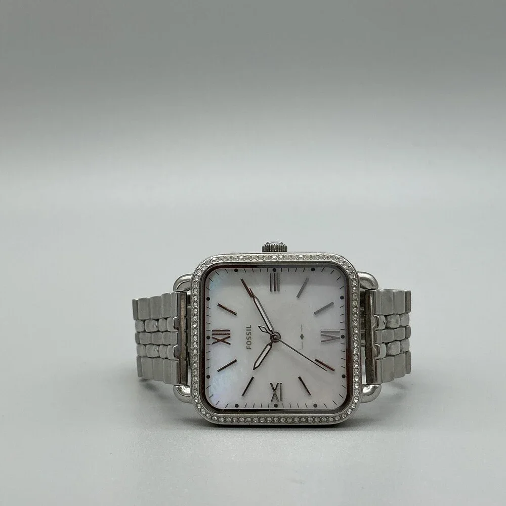 Fossil Micah ES4268 Women Watch 32mm MOP Stainless Crystals New Battery 6